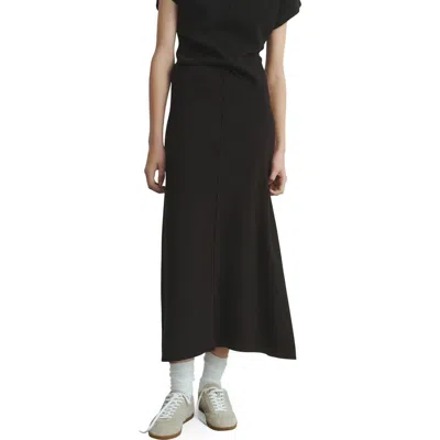 Mango Women's Flared Knitted Skirt In Black