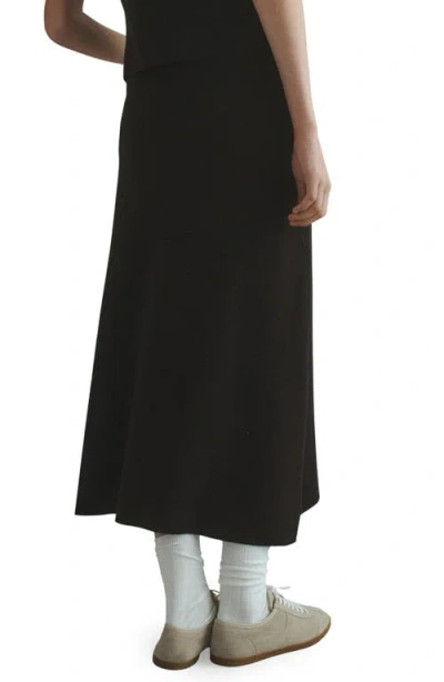 Mango Women's Flared Knitted Skirt In Black