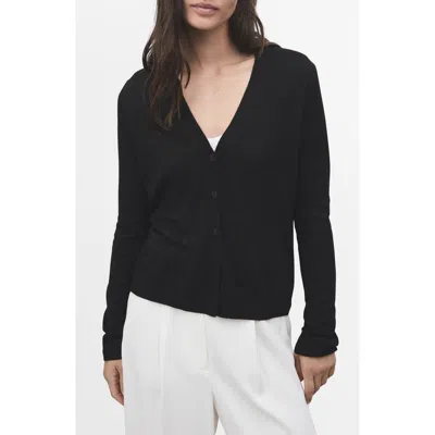 Mango V-neck Cardigan In Black