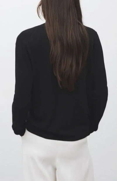 Mango V-neck Cardigan In Black