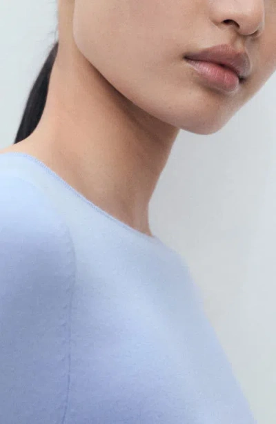 Mango Fine Knit Sweater In Blue