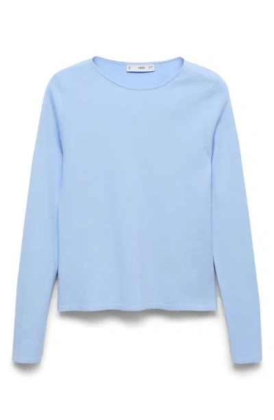 Mango Fine Knit Sweater In Blue