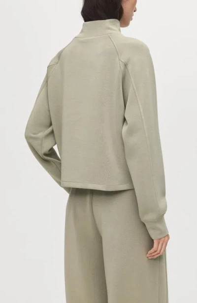 Mango High Collar Sweatshirt Khaki In Green