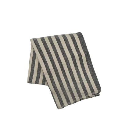 Kd Weave Small Stripe Tablecloth In Gray