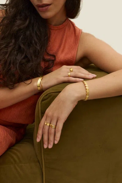 Ottoman Hands Moon Bangle In Gold