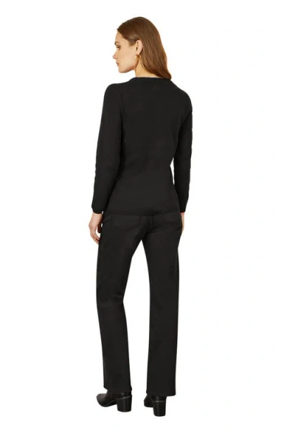 Yumi Chic Peplum Button Up Cardigan In Black