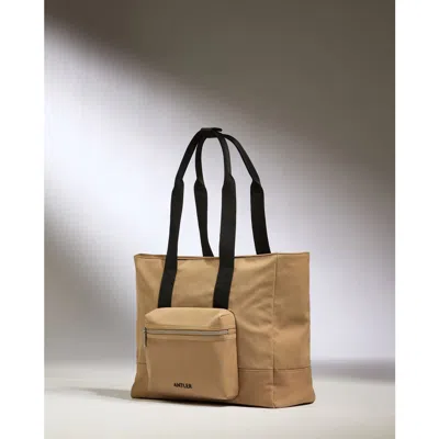 Antler Icon Tote Bag In Sand In White
