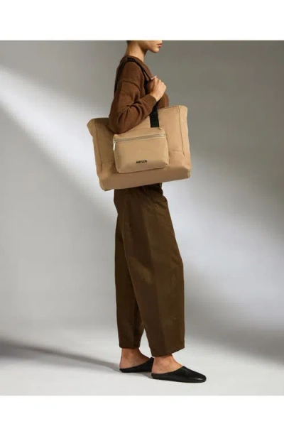 Antler Icon Tote Bag In Sand In White