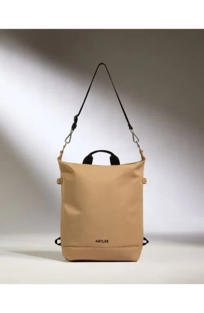 Antler Icon 2-in-1 Tote Backpack In Sand In Pattern