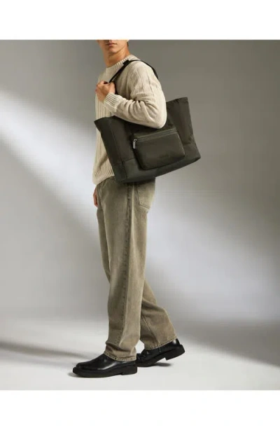 Antler Icon Tote Bag In Dark Khaki Green In Red