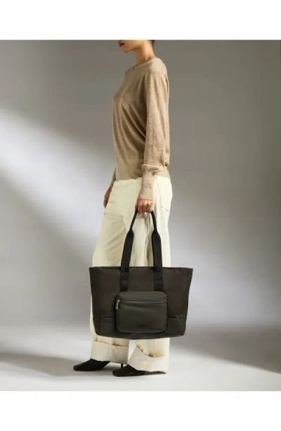 Antler Icon Tote Bag In Dark Khaki Green In Red