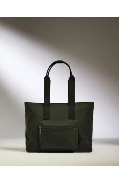 Antler Icon Tote Bag In Dark Khaki Green In Red