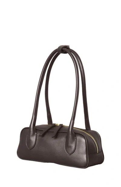 Hyer Goods Mini La Strada Leather East West Bag In Brown
