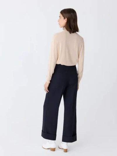 Callas Milano Brody Wool Canvas Cropped Wide-leg Pants In Black