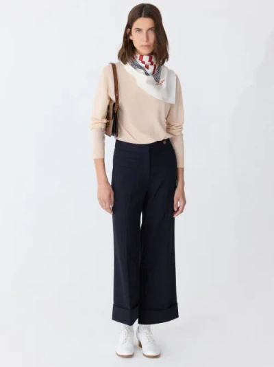 Callas Milano Brody Wool Canvas Cropped Wide-leg Pants In Black