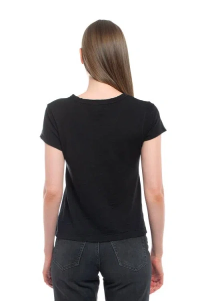 Wilt Clothing V-neck Short Sleeve Baby Tee In Black