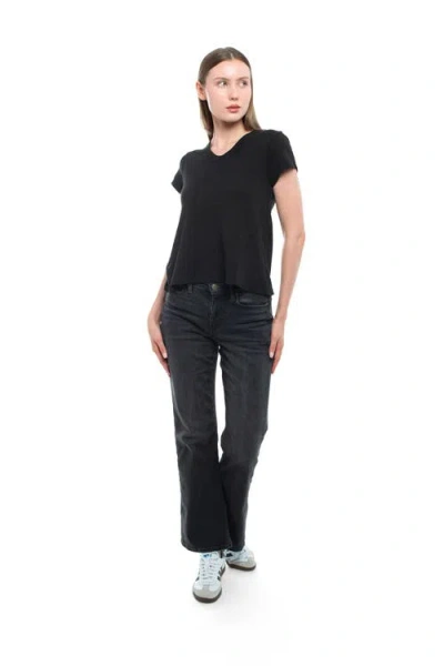 Wilt Clothing V-neck Short Sleeve Baby Tee In Black