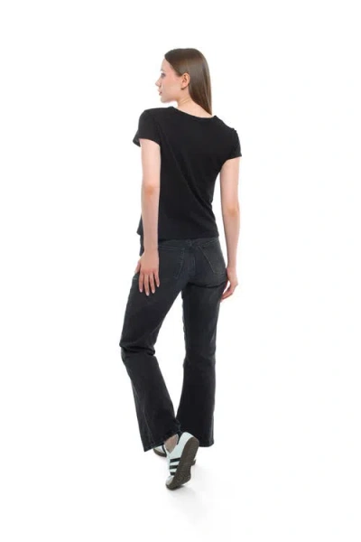 Wilt Clothing V-neck Short Sleeve Baby Tee In Black