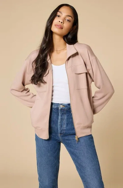 Softies Dreamtech Double Zip Bomber Jacket In Brown