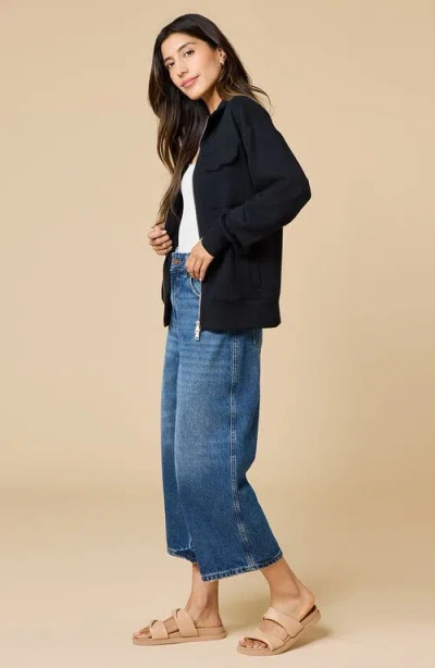 Softies Dreamtech Double Zip Bomber Jacket In Black