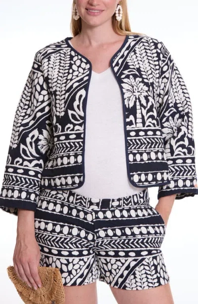 Cache Coeur Java Jacquard Maternity Jacket In Animal Print