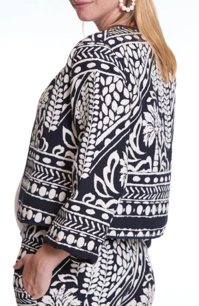 Cache Coeur Java Jacquard Maternity Jacket In Animal Print