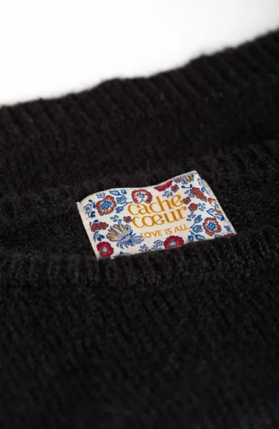 Cache Coeur Gaspard Pregnancy Crop Top Sweater In Black