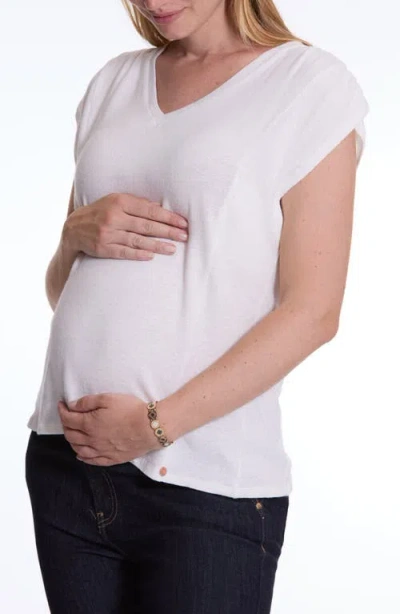 Cache Coeur Lucile Maternity And Nursing T-shirt In White