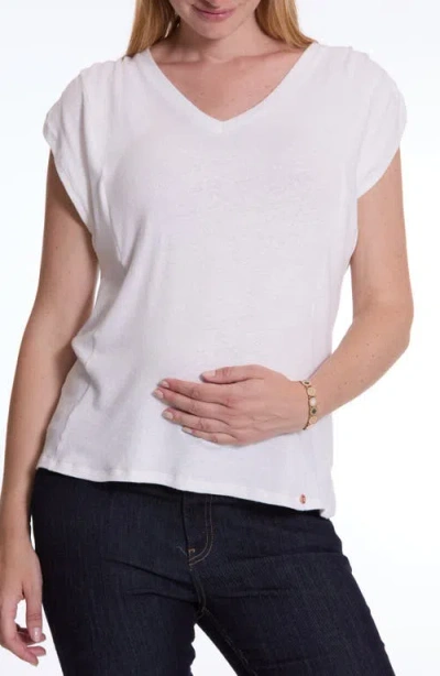 Cache Coeur Lucile Maternity And Nursing T-shirt In White