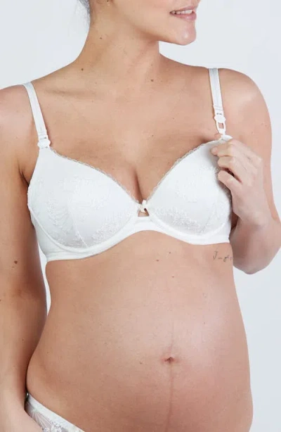 Cache Coeur Louise Maternity And Nursing Push-up Bra In White