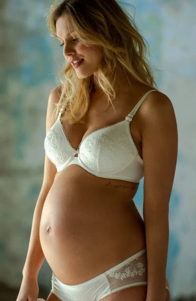 Cache Coeur Louise Maternity And Nursing Push-up Bra In White