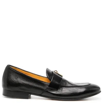 Madison Maison Leather Lock Flat Loafer In Black