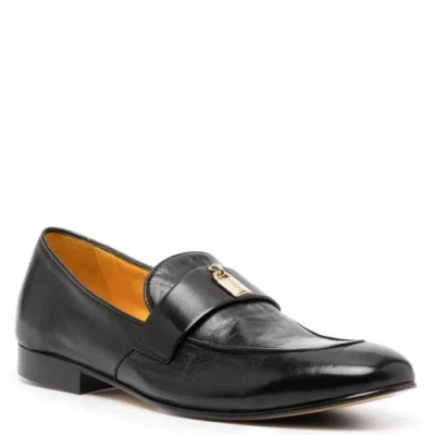 Madison Maison Leather Lock Flat Loafer In Black