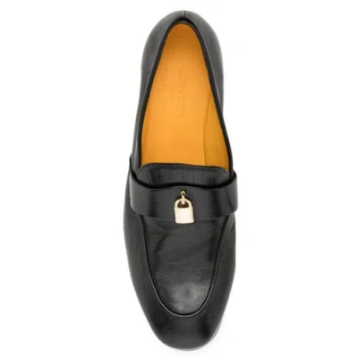 Madison Maison Leather Lock Flat Loafer In Black