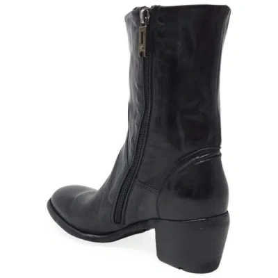 Madison Maison Ah26a Leather Mid Calf Boot In Black