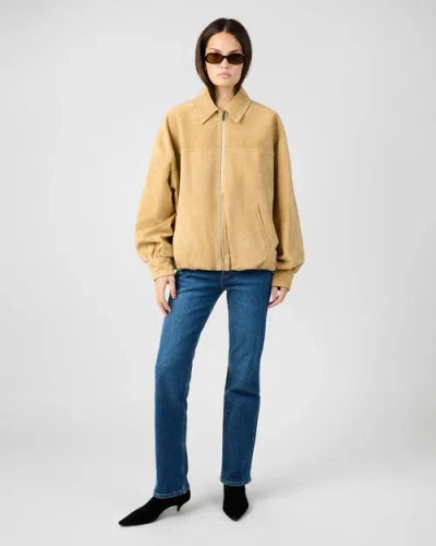 Weworewhat Premium Suede Bomber Jacket In Multi