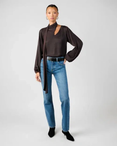 Weworewhat Wrap Neck Tie Top In Multi