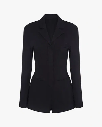 Weworewhat Cinched Waist Blazer Romper In Black