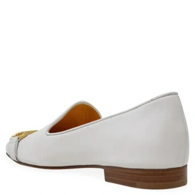 Madison Maison Square Toe Horse Bit Loafer In White