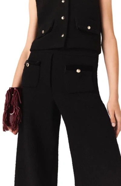 Maje Velvet Stripe Wide Leg Pants In Multi