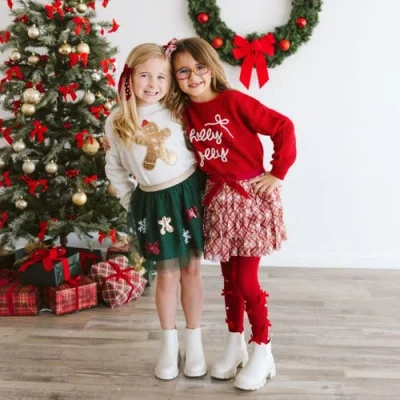 Sweet Wink Gingerbread Sequin Patch Christmas Sweatshirt In Brown