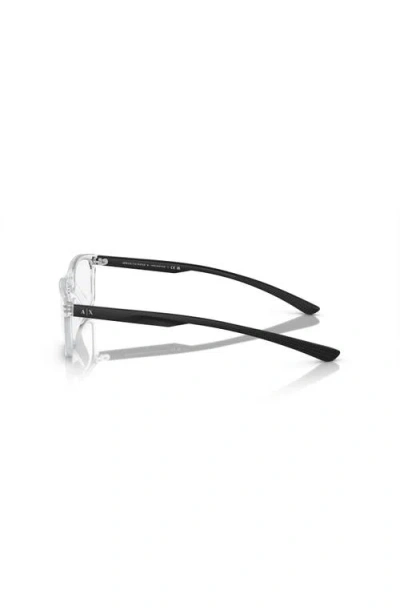 Armani Exchange 56mm Rectangle Optical Glasses In White
