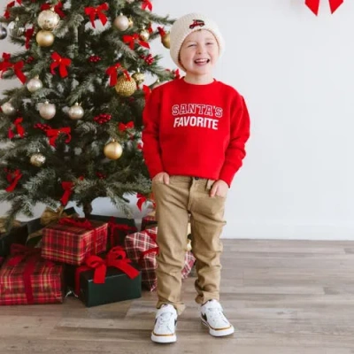 Sweet Wink Santa's Favorite Christmas Sweatshirt In Red