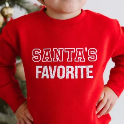 Sweet Wink Santa's Favorite Christmas Sweatshirt In Red