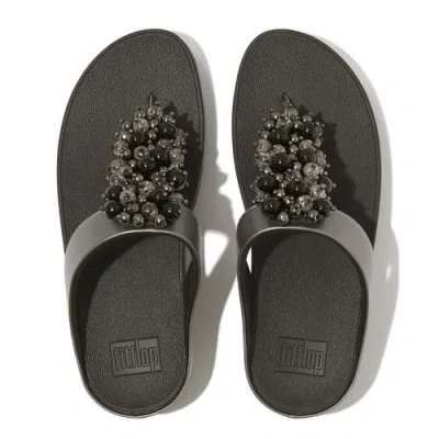 Fitflop Fino Bauble Bead Flip Flop In Black