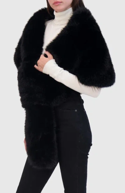 Lyla Grant Faux Fur Mink Stole In Black