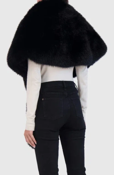 Lyla Grant Faux Fur Mink Stole In Black