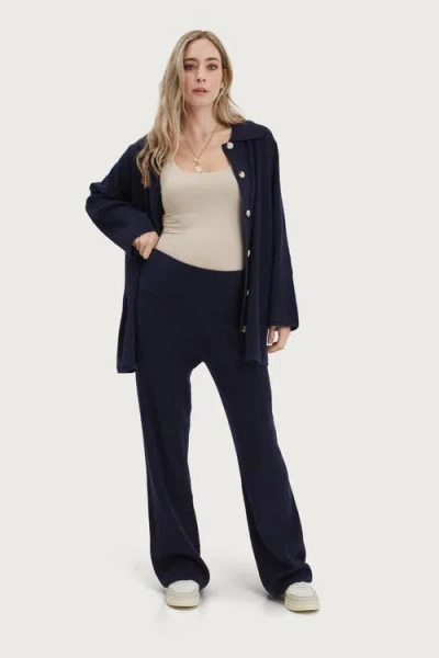 Nom Maternity Thomasine Sweater Cardigan In Blue