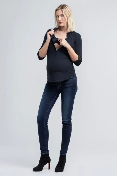 Nom Maternity Women's Amelie Knit Transitional Top In Black
