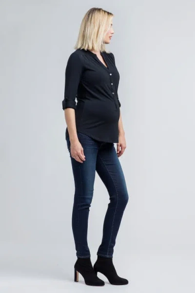 Nom Maternity Women's Amelie Knit Transitional Top In Black